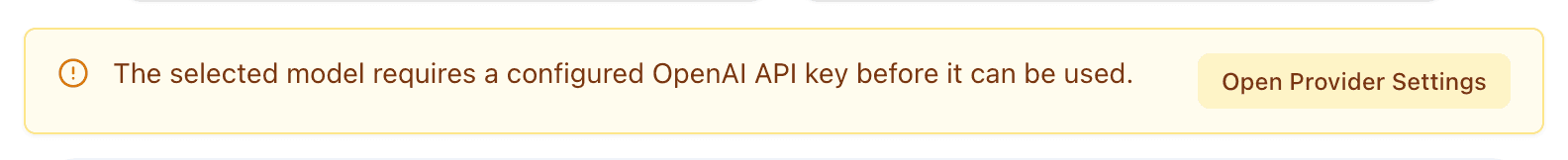EidoStack popup showing that the selected model requires an API key.