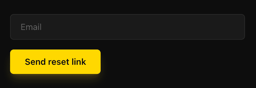 EidoStack desktop password recovery form with the email field and Send reset link action.