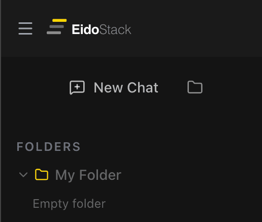 EidoStack sidebar showing the expanded Folders section.