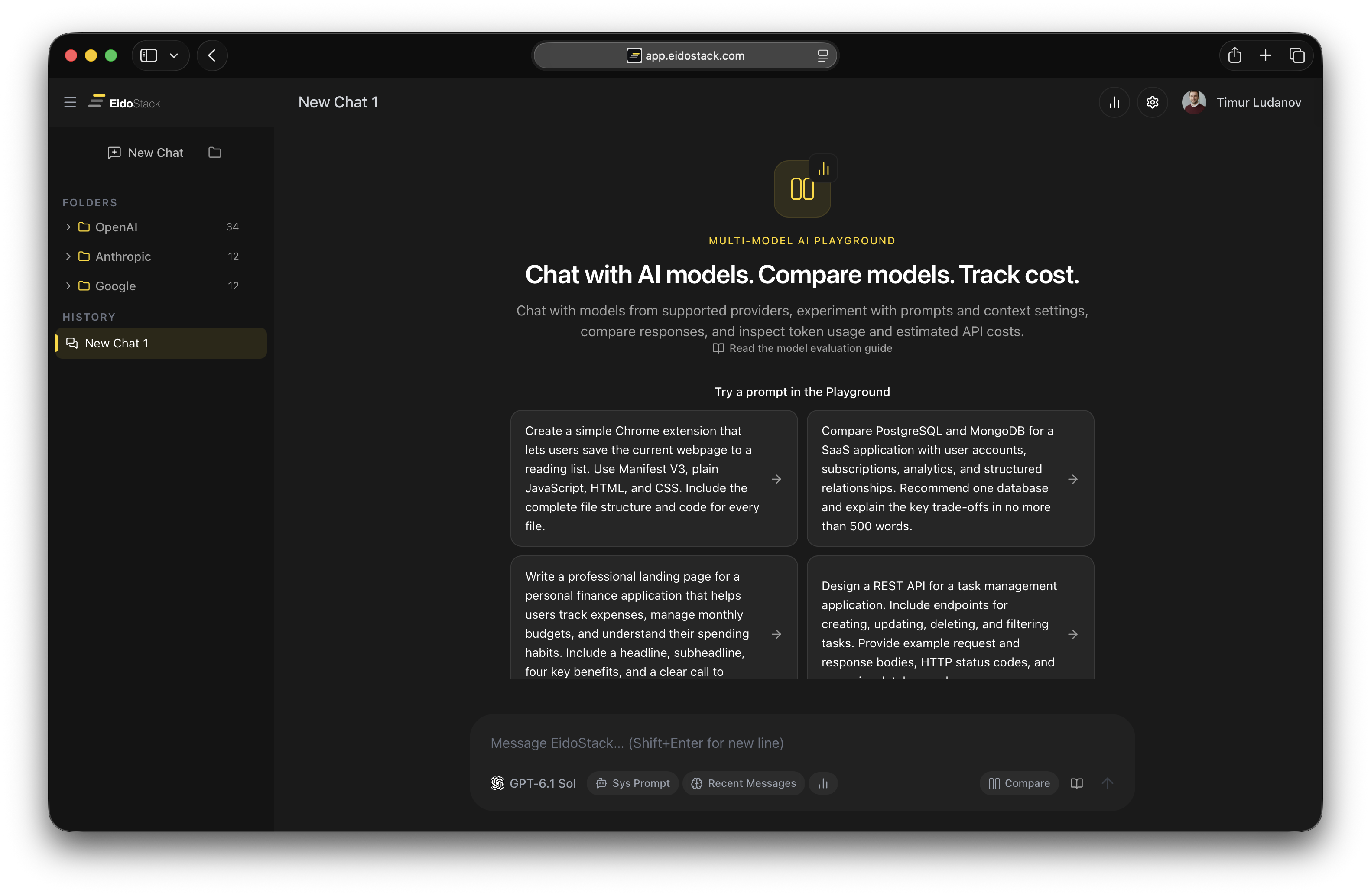 Start a new chat and pick a suggested prompt.